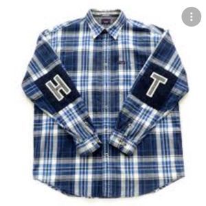 Men's VTG Tommy Hilfiger Tommy Jeans Plaid Button Down Cotton Flannel Shirt XXL